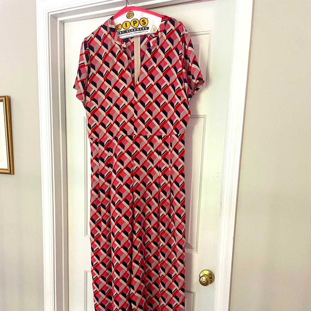 Anthropologie Jumpsuit sz Large Red, White and Blue